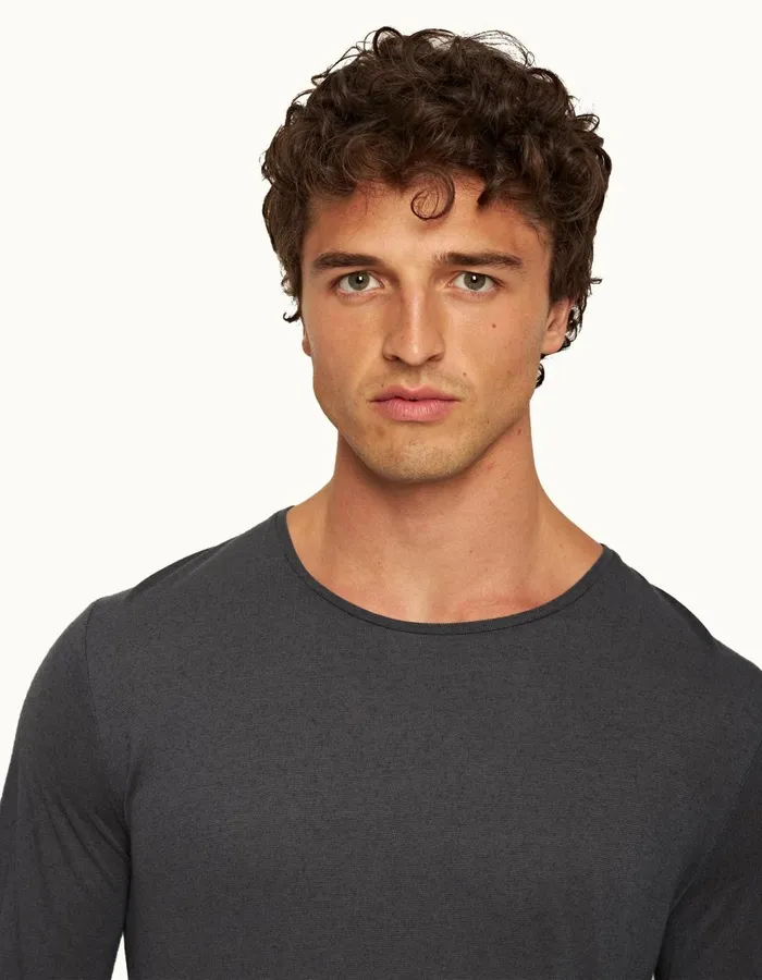 Men Orlebar Brown TShirts ObT Cashmere Piranha Grey