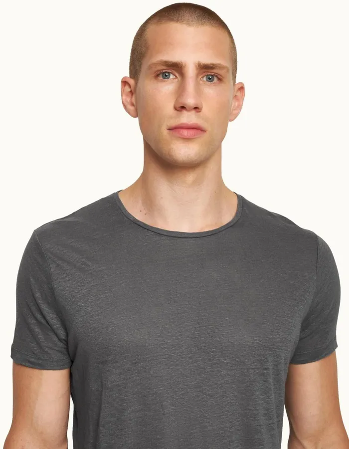 Men Orlebar Brown TShirts ObT Linen Granite