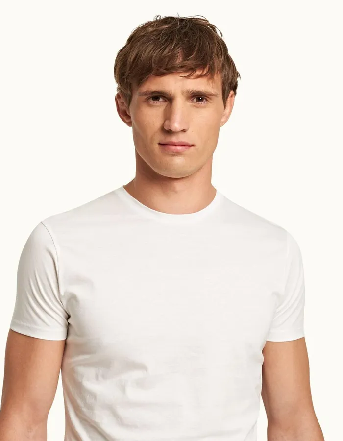 Men Orlebar Brown TShirts ObT Mercerised White