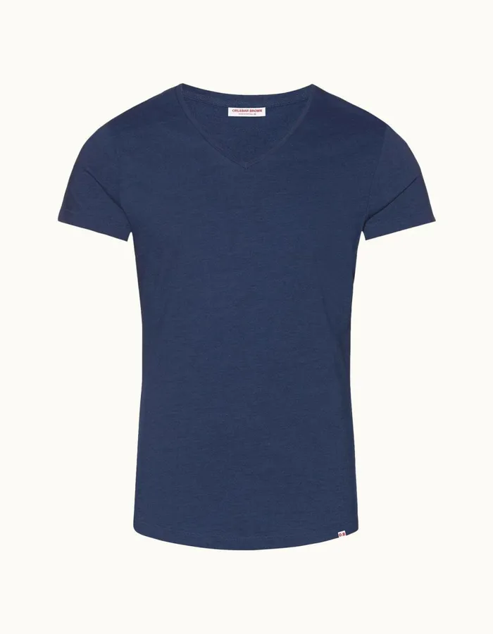 Men Orlebar Brown TShirts ObV Denim Pigment