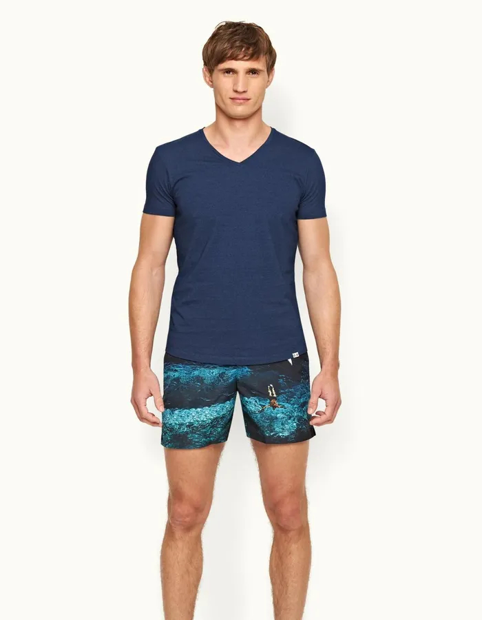 Men Orlebar Brown TShirts ObV Denim Pigment