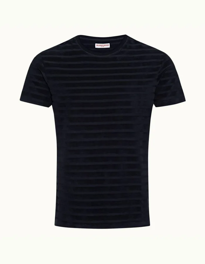 Men Orlebar Brown TShirts Sammy Towelling Night Iris