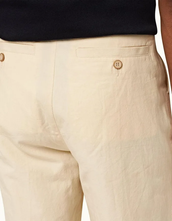 Men Orlebar Brown Trousers Beckworth Pleated Pebble
