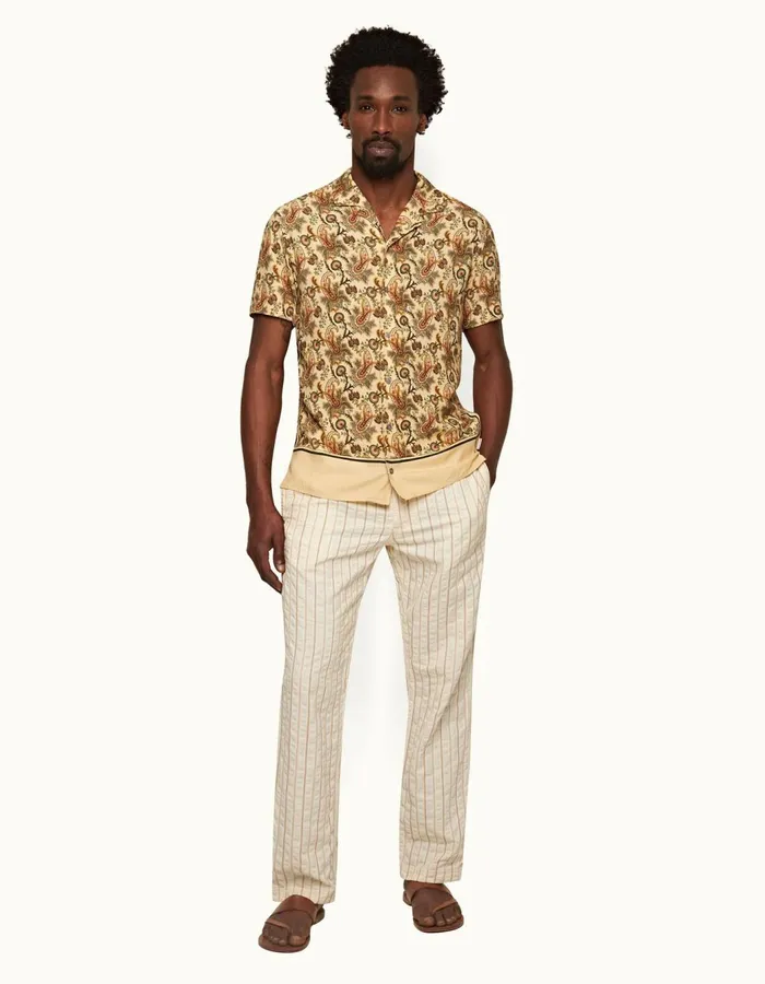 Men Orlebar Brown Trousers Cantwell White Sand