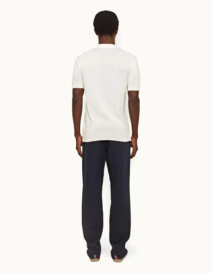 Men Orlebar Brown Trousers Cornell Linen Night Iris Men Orlebar Brown Trousers Cornell Linen Night Iris