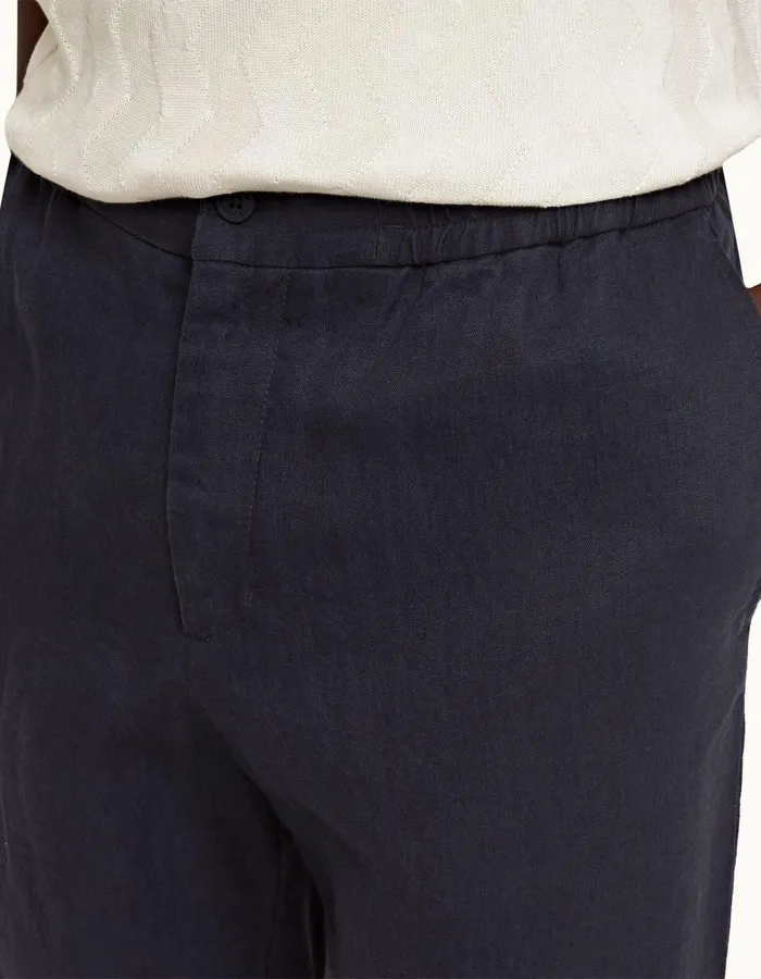 Men Orlebar Brown Trousers Cornell Linen Night Iris Men Orlebar Brown Trousers Cornell Linen Night Iris