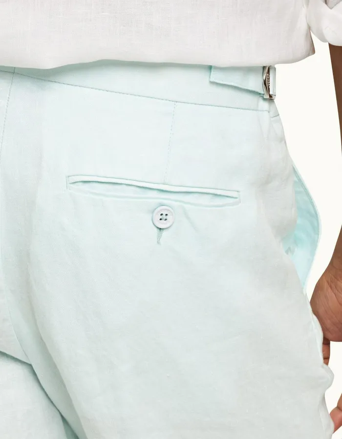 Men Orlebar Brown Trousers Griffon Linen Clear Sky