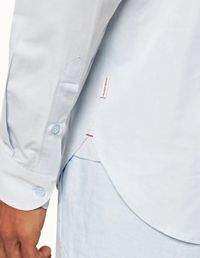 Men Orlebar Brown Trousers Griffon Linen Ice Blue