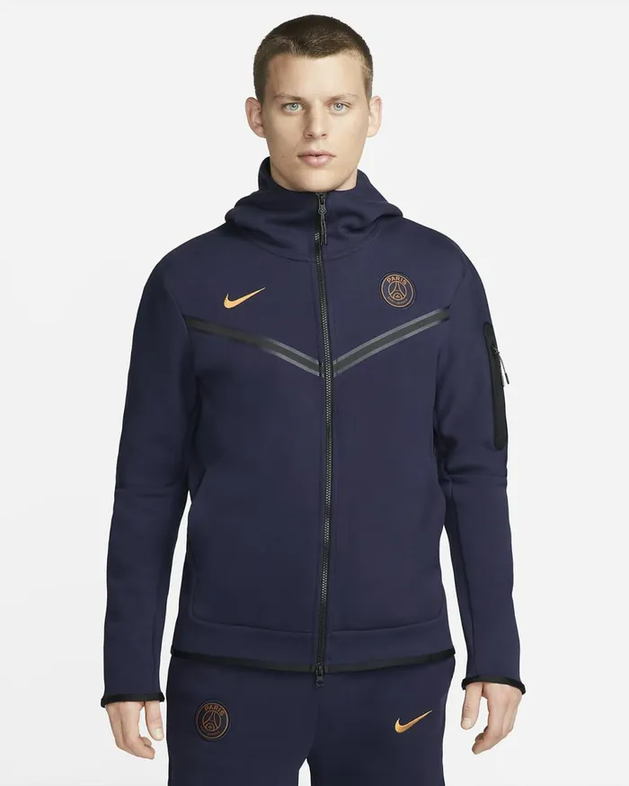 Men Paris SaintGermain Tech Fleece Windrunner Blackened Bluegold Suede Nike Hoodies And Sweatshirts Men Paris SaintGermain Tech Fleece Windrunner Blackened Bluegold Suede Nike Hoodies And Sweatshirts