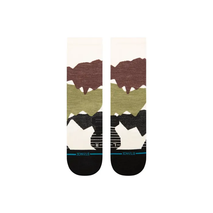 Men Performance Wool Hiking Socks Elevation 8211 Brown Stance Crew