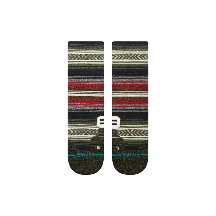 Men Performance Wool Hiking Socks Mid Wool 8211 Blackred Stance Crew
