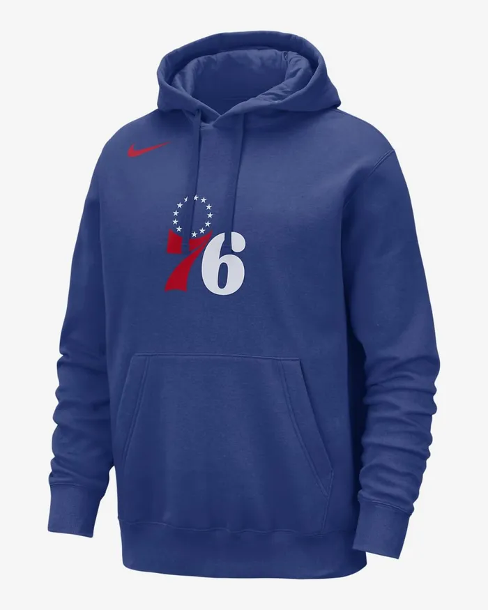 Men Philadelphia 76ers Club Rush Blue Nike Hoodies And Sweatshirts