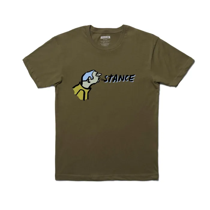 Men Russ Pope X Short Sleeve TShirt Military Green Stance Graphics