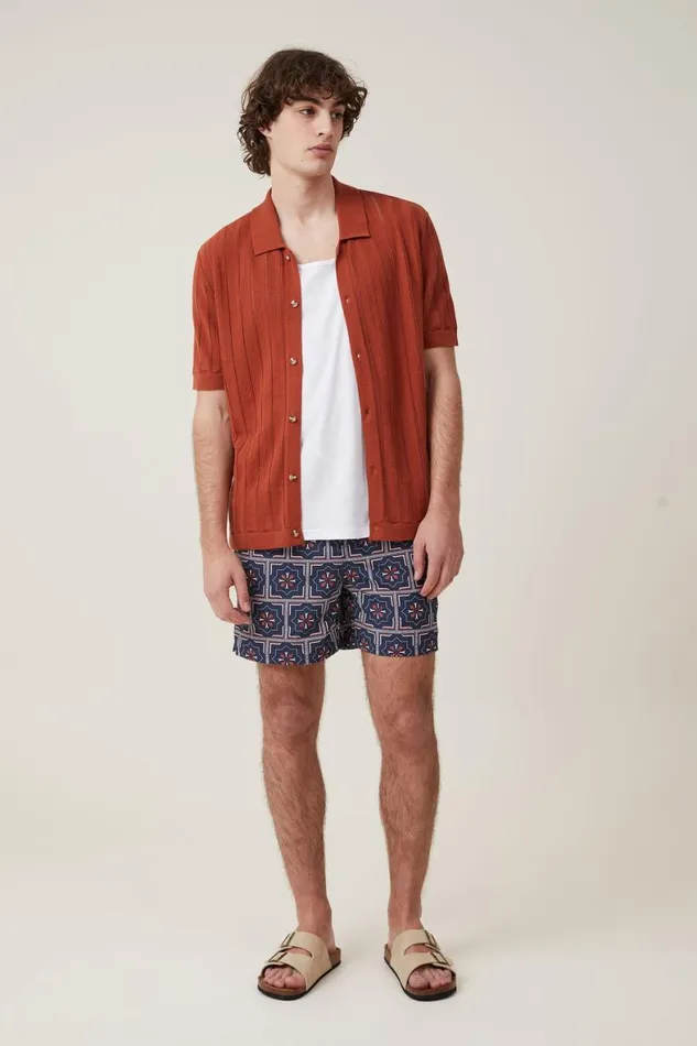 Men Shirts and Polos Cotton On Pablo Short Sleeve Shirt Clay Ladder