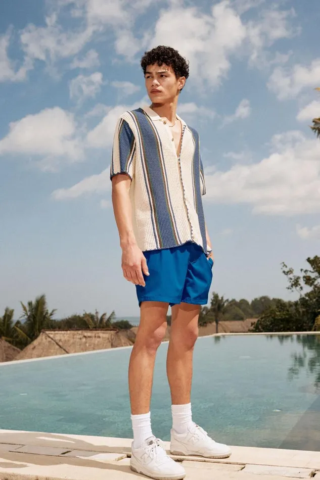 Men Shirts and Polos Cotton On Pablo Short Sleeve Shirt Off White Vert Stripe Men Shirts and Polos Cotton On Pablo Short Sleeve Shirt Off White Vert Stripe