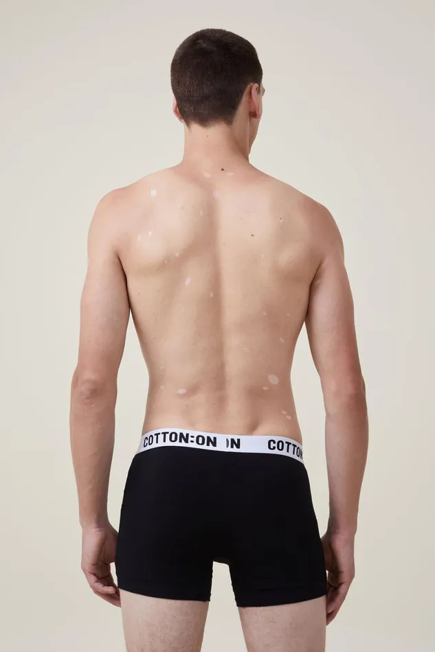 Men Socks and Underwear Cotton On Organic Cotton Trunks Blackwhiteblack