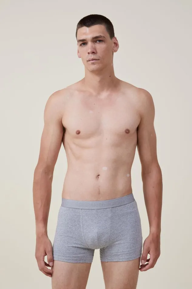 Men Socks and Underwear Cotton On Organic Cotton Trunks Dark Grey Marlegrey Marle