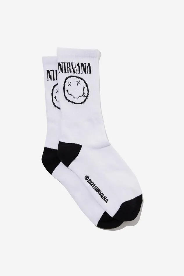 Men Socks and Underwear Cotton On Special Edition Sock Lcn Mt Whitenirvana Smile