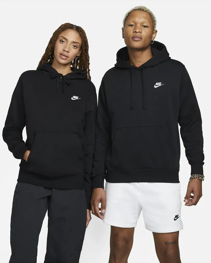 Men Sportswear Club Fleece Blackblackwhite Nike Hoodies And Sweatshirts