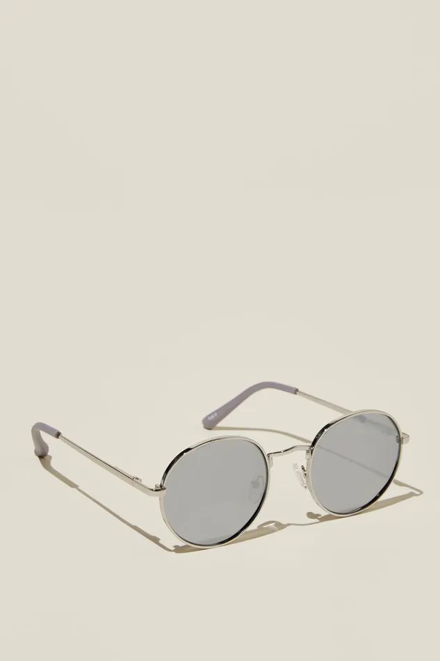 Men Sunglasses Cotton On Bellbrae Polarized Sunglasses Silver Grey Silver Flash