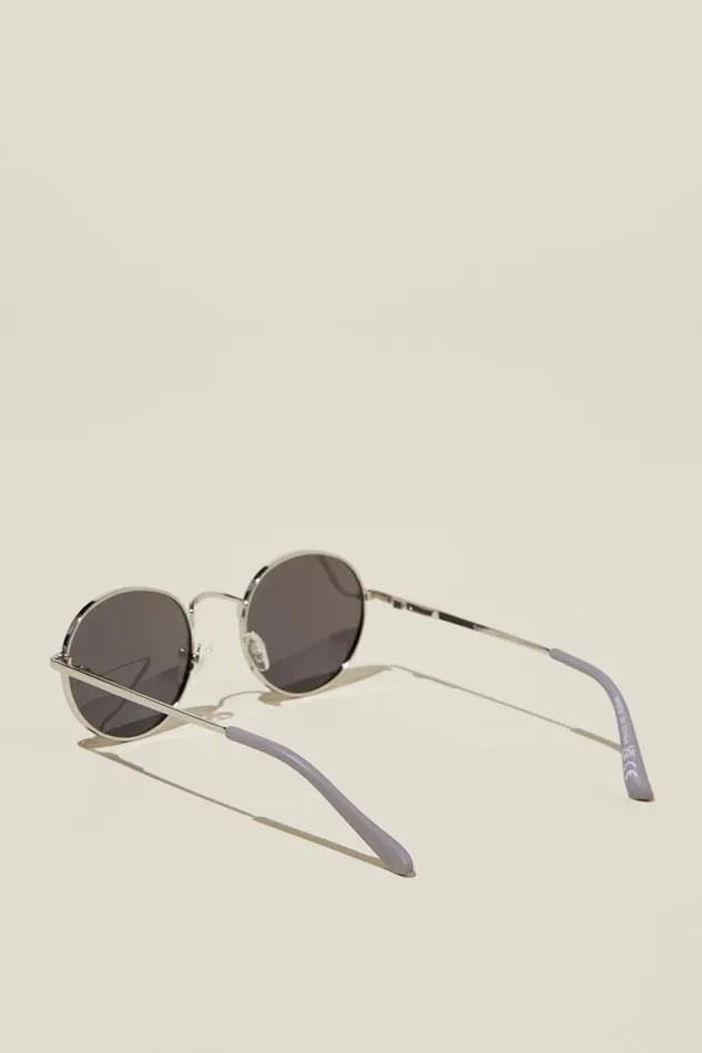 Men Sunglasses Cotton On Bellbrae Polarized Sunglasses Silver Grey Silver Flash