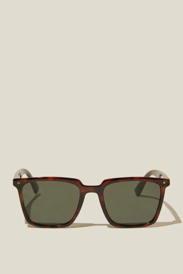 Men Sunglasses Cotton On Newtown Sunglasses Dark Tortdark Green