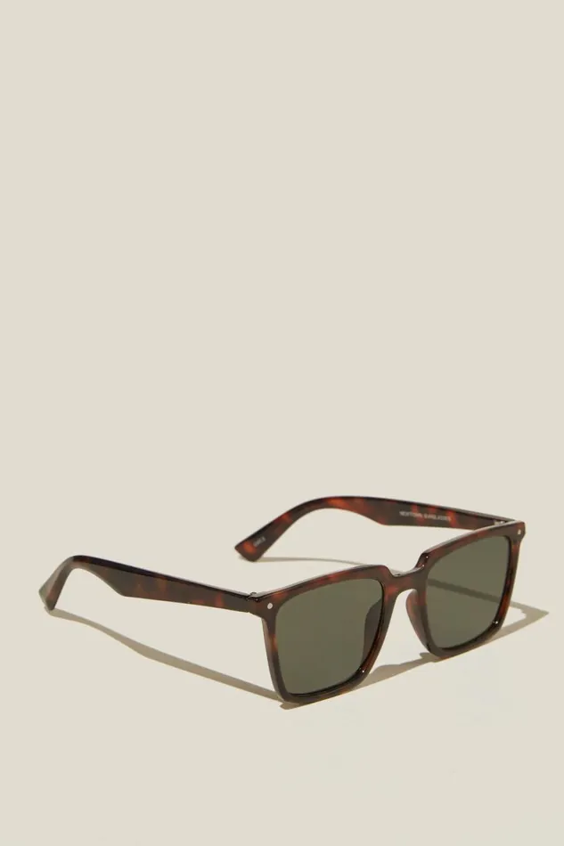 Men Sunglasses Cotton On Newtown Sunglasses Dark Tortdark Green