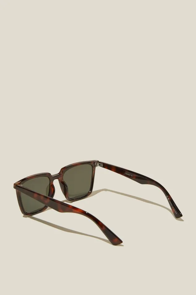 Men Sunglasses Cotton On Newtown Sunglasses Dark Tortdark Green