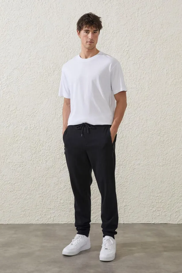 Men Sweats and Hoodies Cotton On Active Track Pant Black