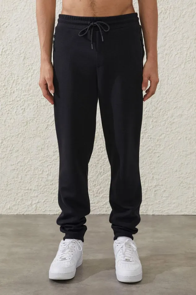 Men Sweats and Hoodies Cotton On Active Track Pant Black
