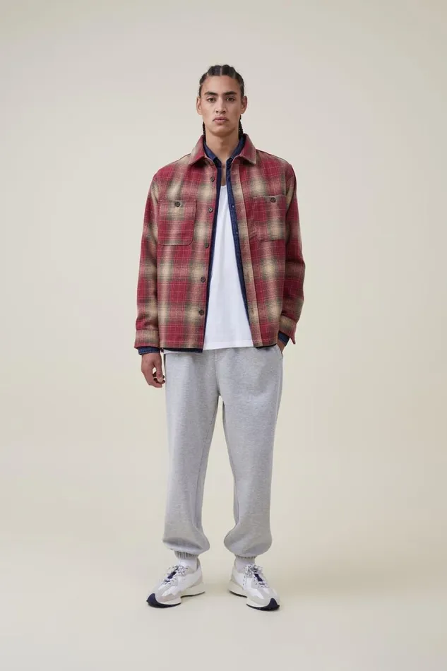 Men Sweats and Hoodies Cotton On Loose Fit Track Grey Marle