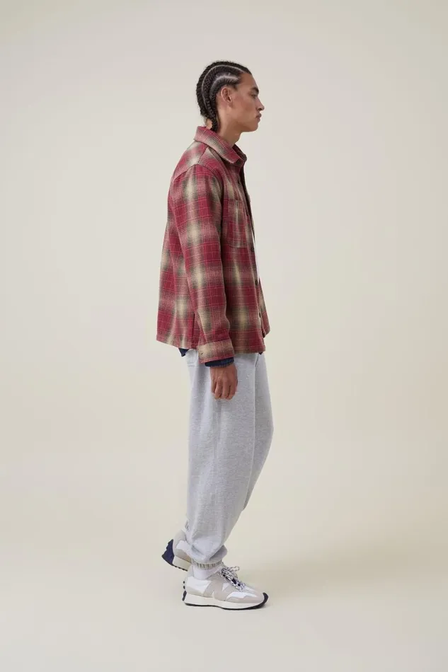 Men Sweats and Hoodies Cotton On Loose Fit Track Grey Marle