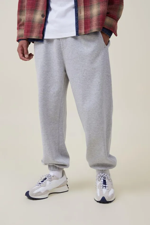 Men Sweats and Hoodies Cotton On Loose Fit Track Grey Marle