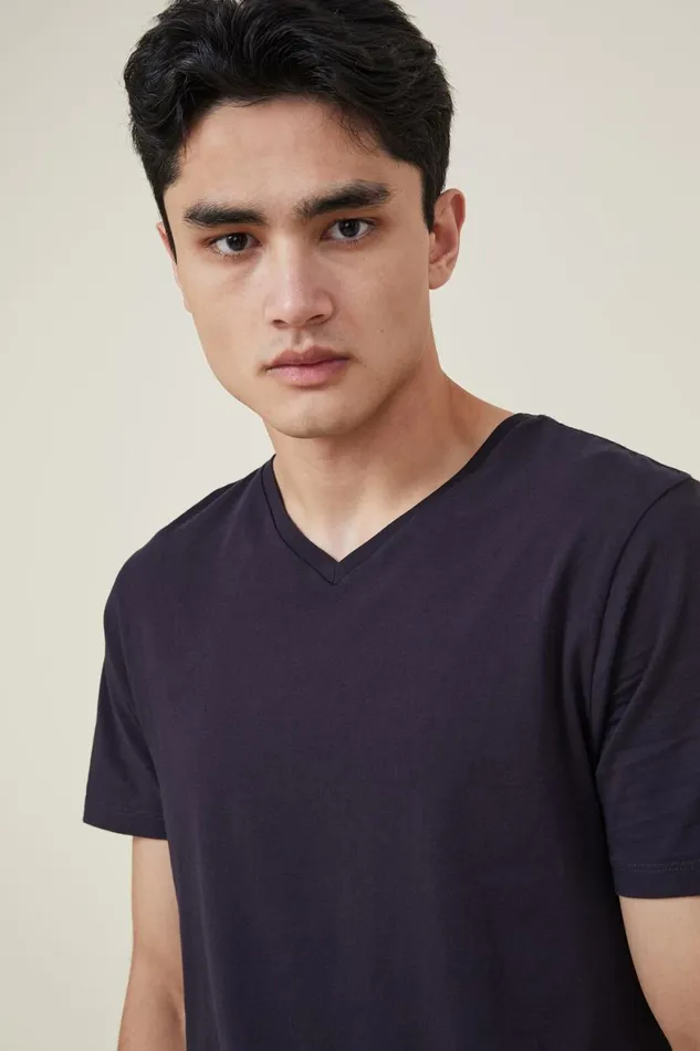 Men Tees and Tanks Cotton On Organic VNeck TShirt Ink Navy