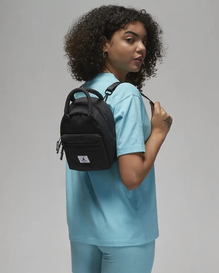 MenWomen Jordan Flight Mini Backpack Black Nike Bags And Backpacks