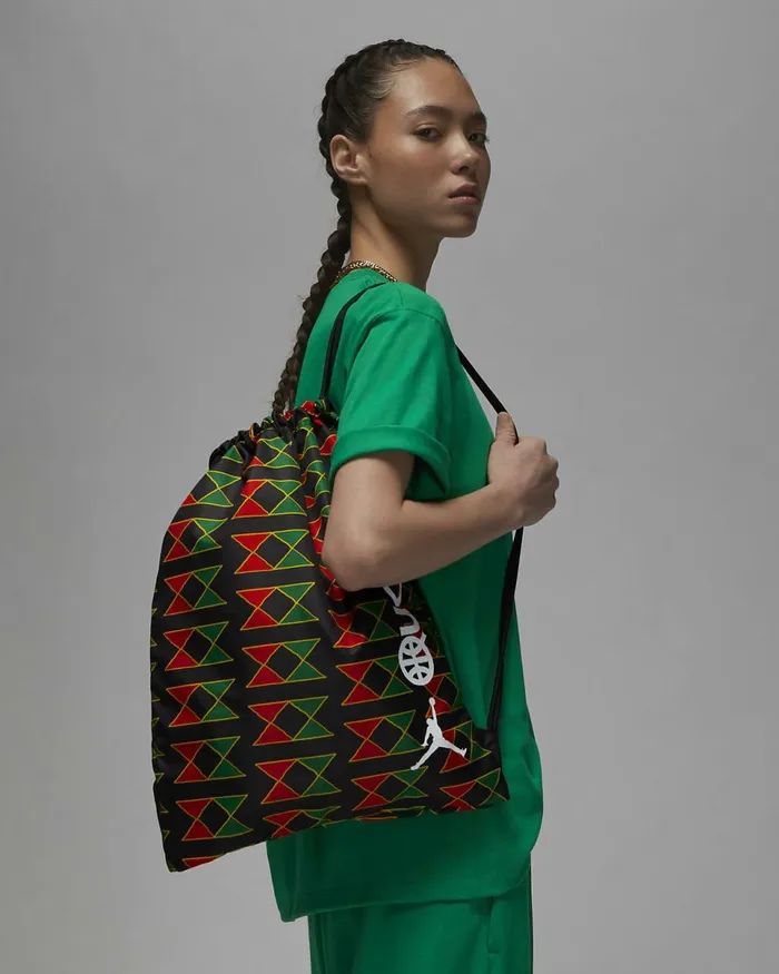 MenWomen Jordan X Quai 54 Gymsack Black Nike Bags And Backpacks