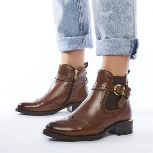 Mikara Tan Leather Women Moda In Pelle Ankle Boots Mikara Tan Leather Women Moda In Pelle Ankle Boots