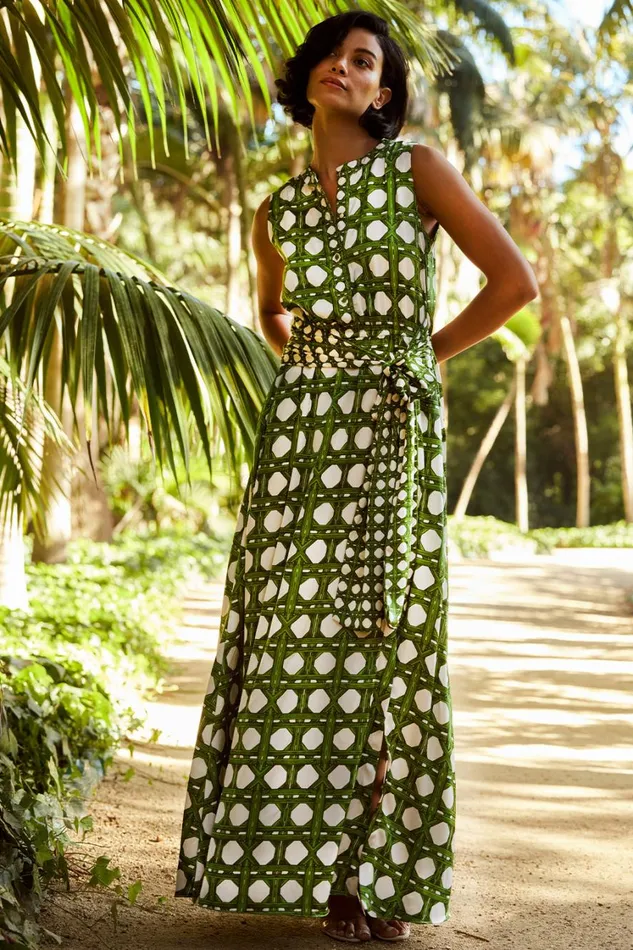 MISA Los Angeles Dresses Women ANABELLA DRESS Rattan Tile Mix