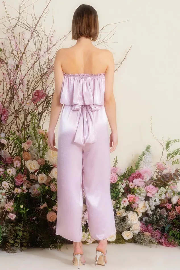 MISA Los Angeles Dresses Women DIANDRA JUMPSUIT Pink Satin