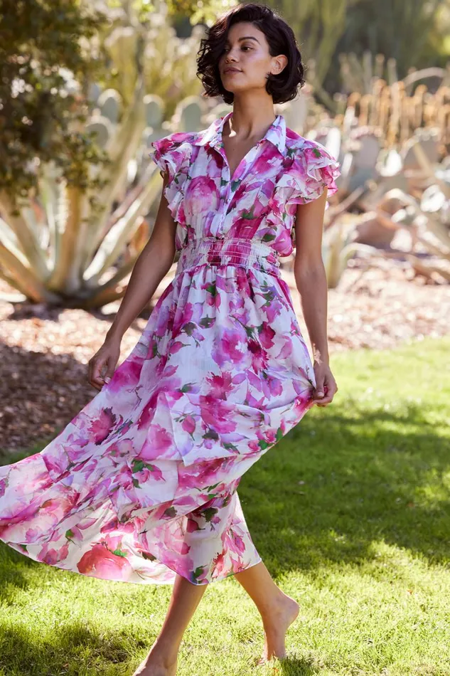 MISA Los Angeles Dresses Women FLORENCIA DRESS Garden Fuchsia