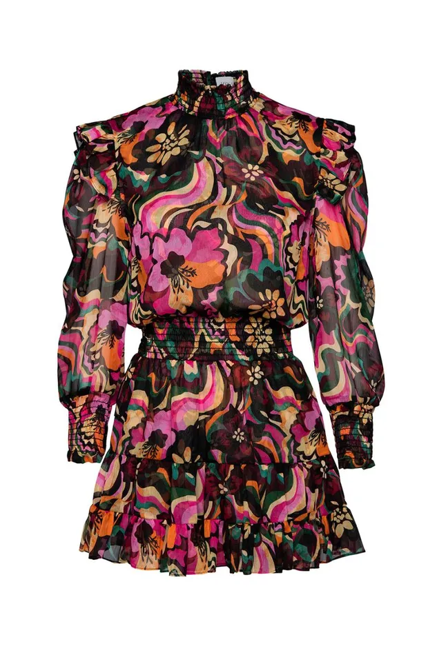 MISA Los Angeles Dresses Women GIANNA DRESS Flora Groove Chiffon