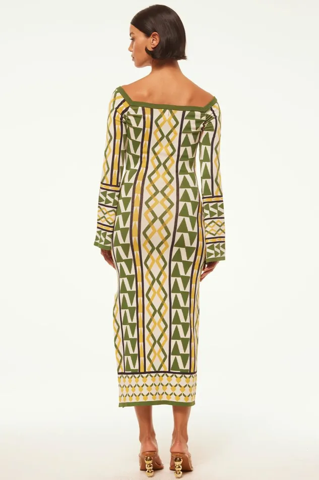 MISA Los Angeles Dresses Women JAQUETTA DRESS Limoncello Geo Jacquard