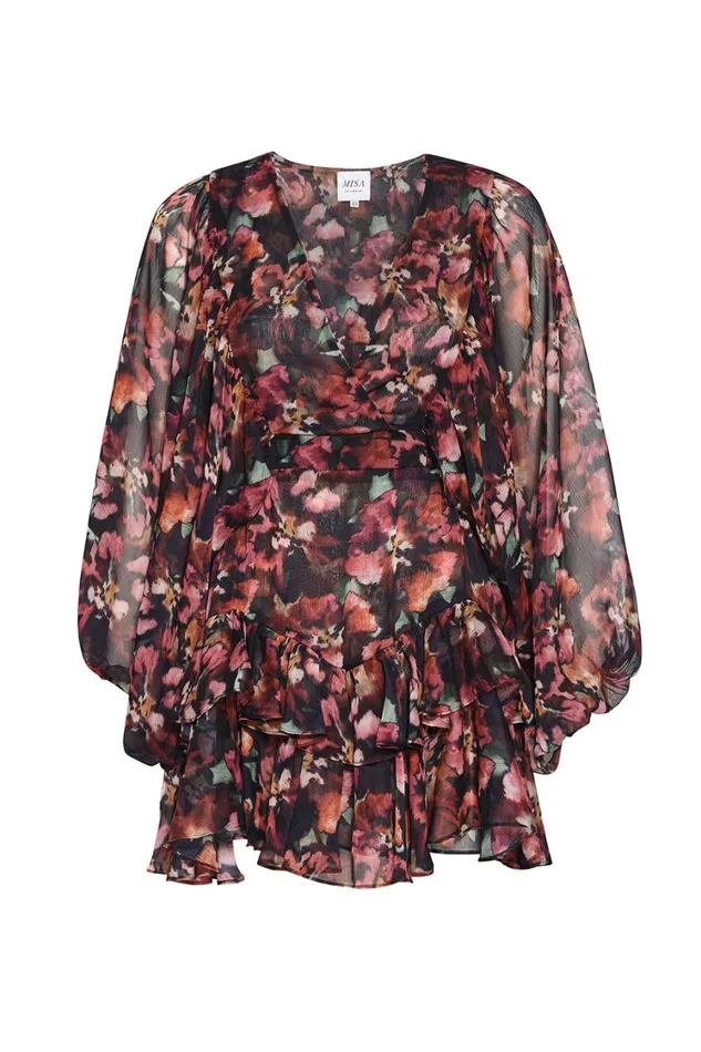 MISA Los Angeles Dresses Women JOLENE DRESS Libra Fleur Chiffon