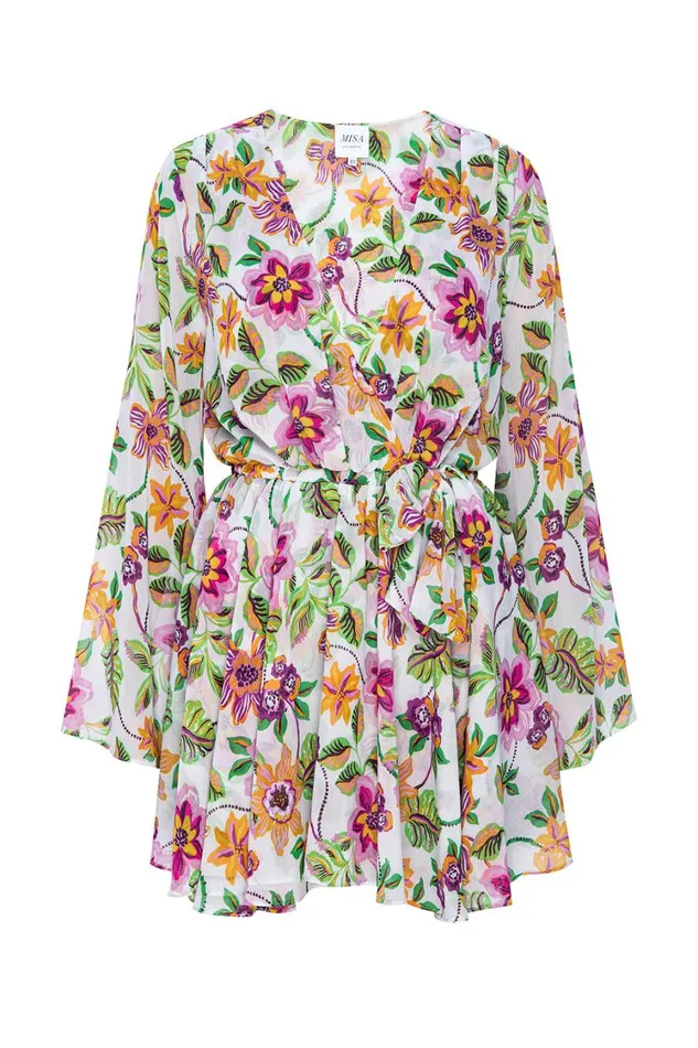 MISA Los Angeles Dresses Women KAIA DRESS Flora Exotica Chiffon