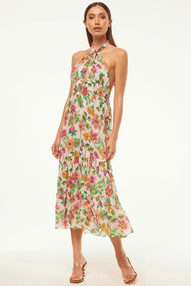 MISA Los Angeles Dresses Women KAROLINA DRESS Flora Exotica Chiffon