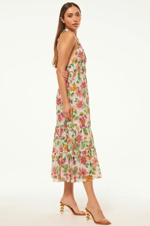 MISA Los Angeles Dresses Women KAROLINA DRESS Flora Exotica Chiffon