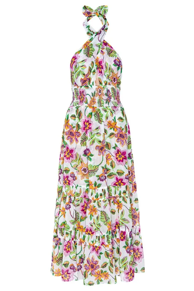 MISA Los Angeles Dresses Women KAROLINA DRESS Flora Exotica Chiffon