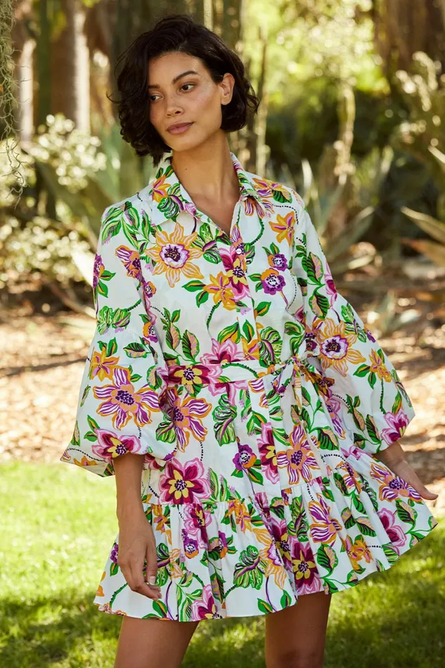 MISA Los Angeles Dresses Women MARTINA DRESS Flora Exotica Poplin
