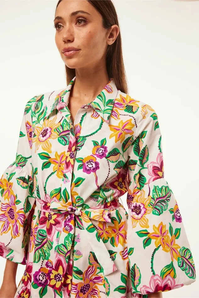 MISA Los Angeles Dresses Women MARTINA DRESS Flora Exotica Poplin