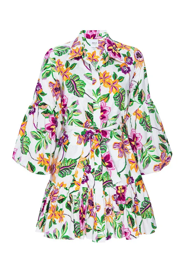 MISA Los Angeles Dresses Women MARTINA DRESS Flora Exotica Poplin